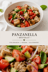 Pinterest-Pin: italienischer Brotsalat, glutenfrei
