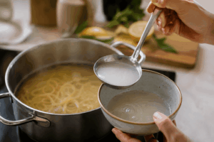 Nudelwasser für eine cremige Pastasauce