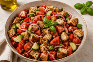 Panzanella, toskanischer Brotsalat vegan und glutenfrei