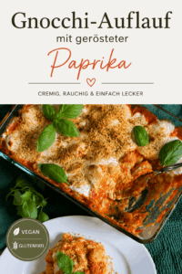 Veganer Gnocchi-Auflauf mit gerösteter Paprika