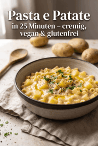 Pinterest-Pin: Pasta e Patate, cremige Pasta mit Kartoffeln aus Neapel