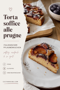 Pinterest-Pin: Torta soffice alle prugne, italienischer Pflaumenkuchen