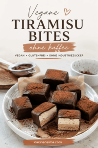 Vegane Tiramisu Bites ohne Kaffee, glutenfrei