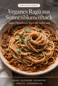 Pinterest-Pin: veganes Ragù mit Sonnenblumenhack