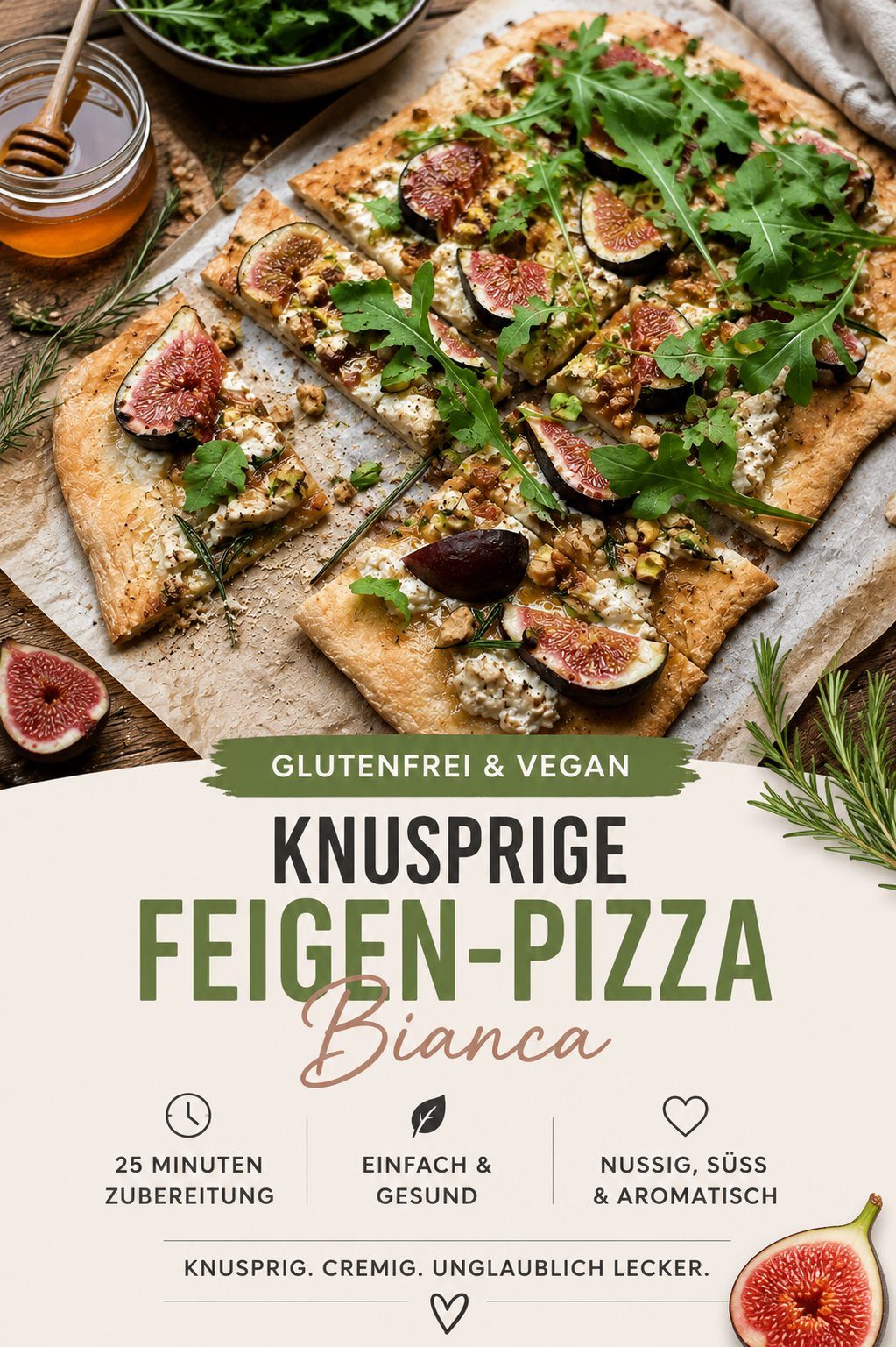 einfaches Rezept — Feigen-Pizza Bianca, Pinterest-Format