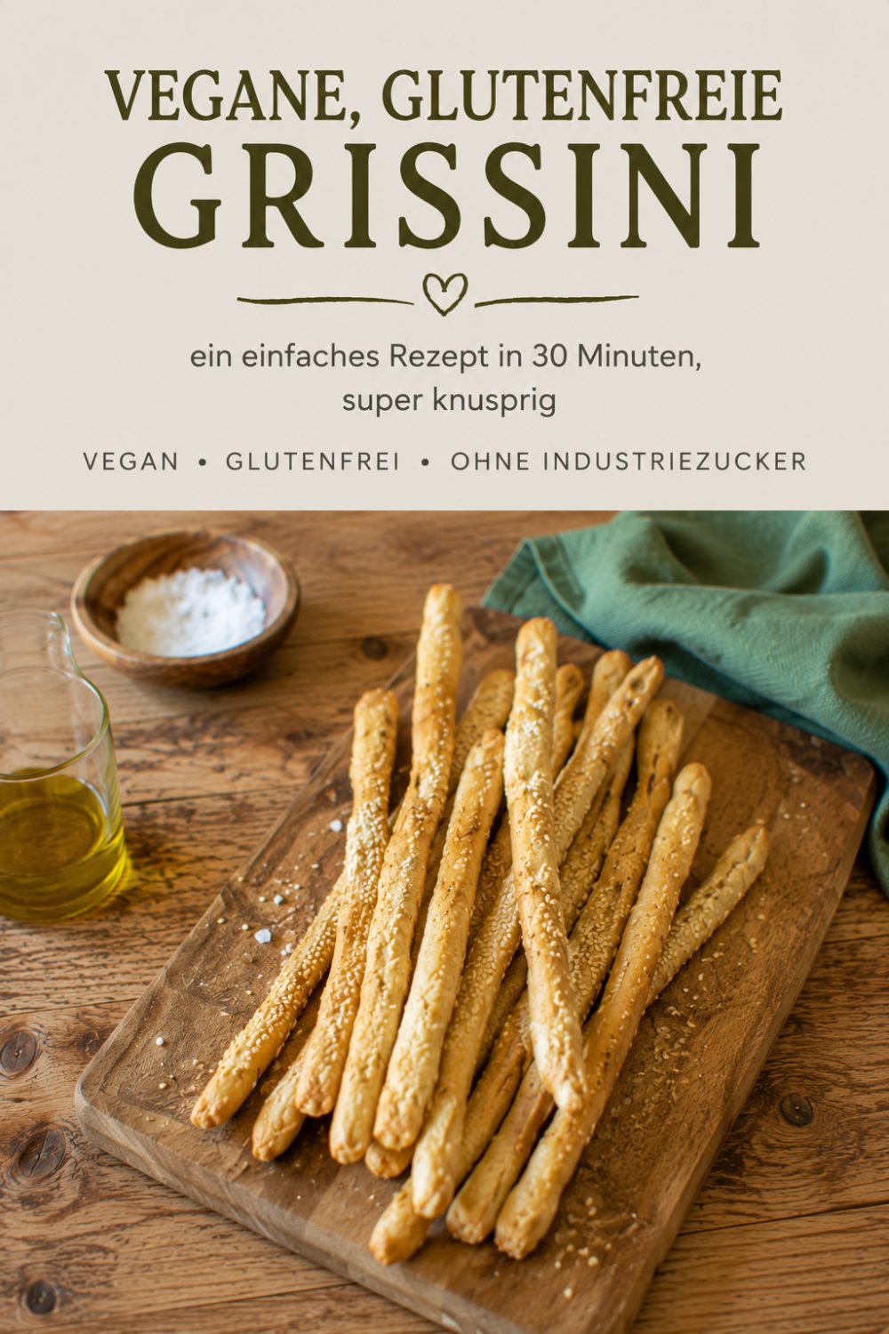 Knusprige vegane glutenfreie Grissini