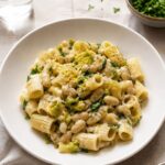 Lauch Pasta mit weißen Bohnen