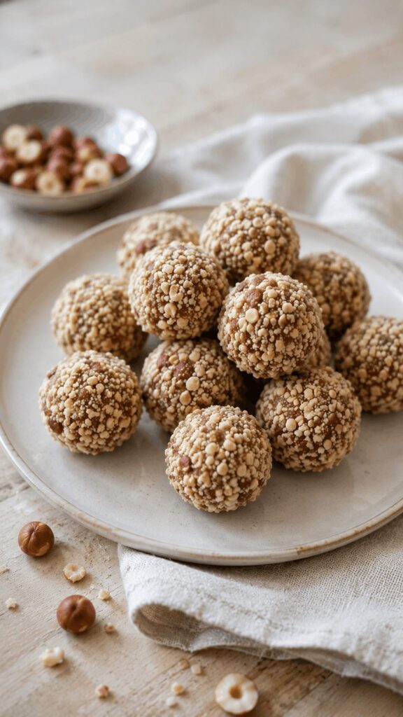Vegane und glutenfreie Haselnuss-Pralinen